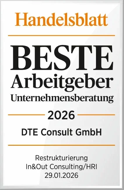 Handelsblatt Auszeichnung »Beste Unternehmensberater« 2026 für DTE Consult GmbH